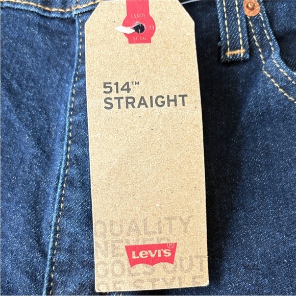 NWT! Levi's Men's Dark Blue 514 Straight Jeans 34 waist 30 length or leg - Picture 2 of 9